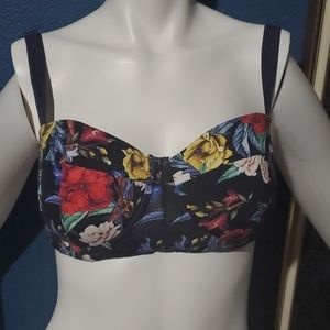 Revel Rey swim top/ Pique Floral Print